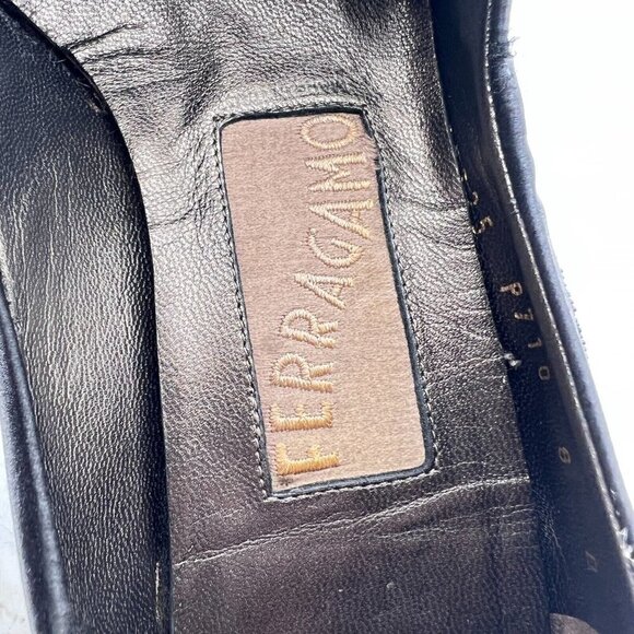 Salvatore Ferragamo Riflessa Women Size 8 B Black Satin Slip On High Heel Pumps - Picture 13 of 16